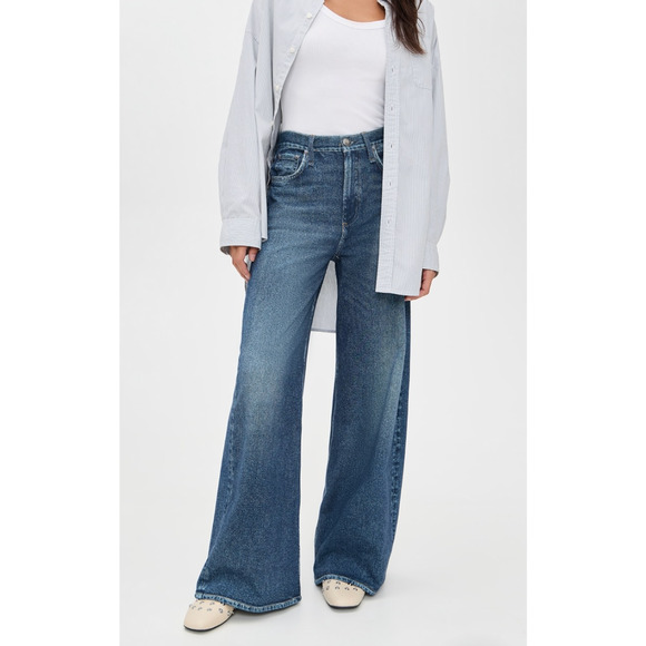rag & bone Denim - Rag & Bone Miramar Wide Leg Jeans Women Size 26 Blue Denim Medium Wash 5-Pockets